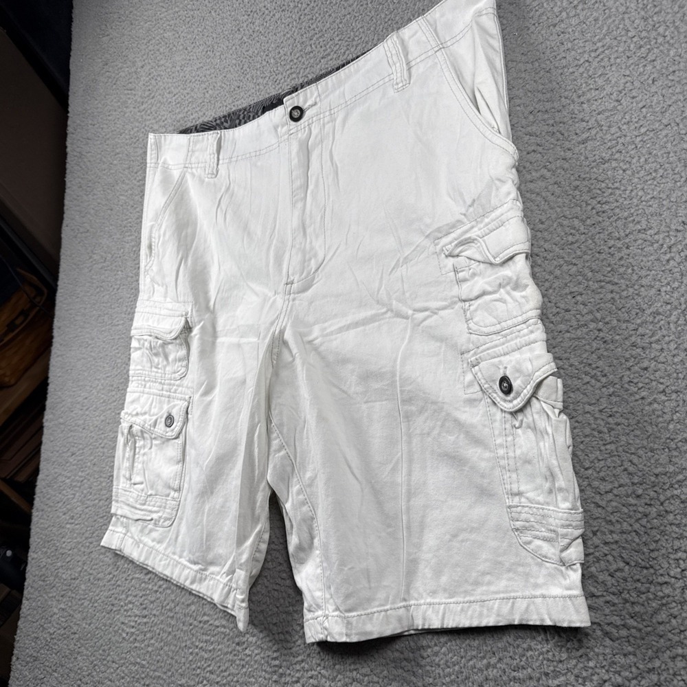 Ocean Pacific OP Cargo Shorts Mens 40 White Utility‎ Baggy Skater 90s Y2K Casual - Picture 2 of 13